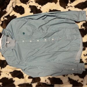 Cinch Men's Teal Striped Button Down Shirt